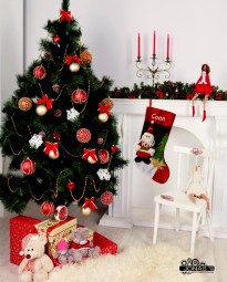 Foto schouw met kerstboom kerstman 1